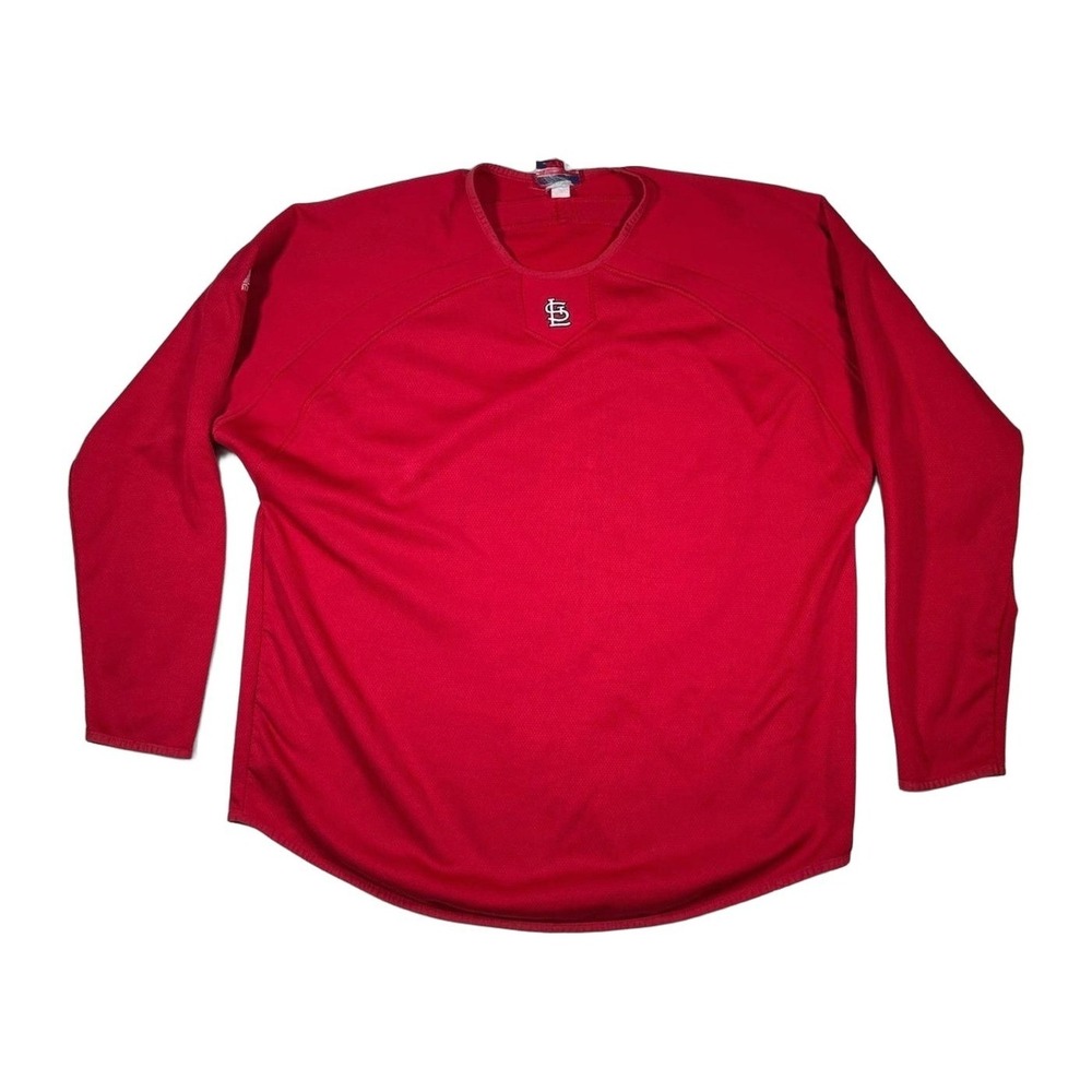 Majestic Authentic St Louis Cardinals Therma Base Red Long Sleeve Jersey XL Mens